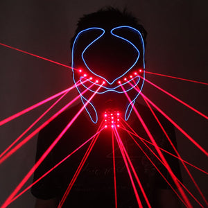 Masque laser rouge Lumineux Light Up Laserman Visage Masque Laser Montrer masques d’Halloween