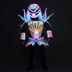 Charger l&#39;image dans la galerie, Full Color LED Robot Suit Party Performance Wears Armor Colorful Light Mirror Clothe Club Show Outfits Helmets
