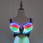 Cargar imagen en el visor de la galería, Full Color Pixel LED Bra DJ Club Luminous Underwear Led Costume Party Dress Dancing Belly Dance Wear Fancy Party Dress
