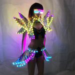 Load image into Gallery viewer, Full Color LED Costumes Colorful Light RGB Women Skirt DJ Bar Wears Led Ballroom Dance Bra Programming Sexy Dress
