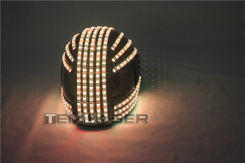 RGB LED de Color Casco Monstruo Luminoso Baile del Sombrero Ropa DJ Casco