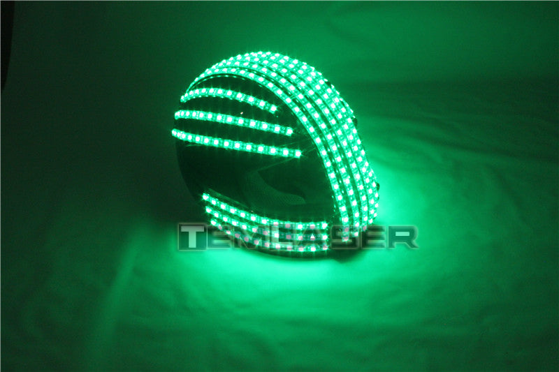 RGB LED de Color Casco Monstruo Luminoso Baile del Sombrero Ropa DJ Casco