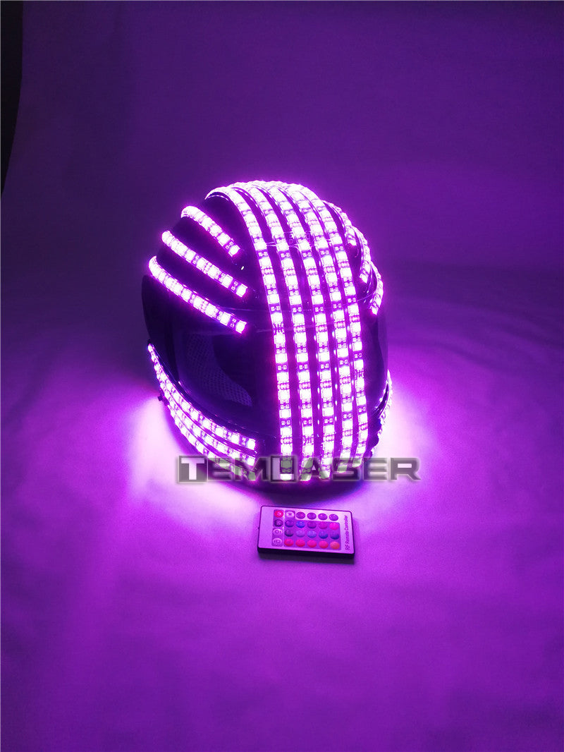 RGB Color LED Helmet Monster Luminous Hat Dance Clothes DJ Helmet