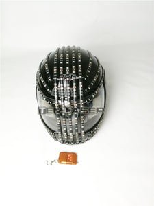 Bianco Strobe LED Casco LED Costumi luminosi Wireless Telecomando Robot Laser Dance Performances