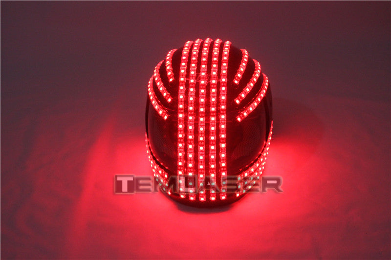 Casco DJ per abiti da ballo con mostro luminoso a LED con casco RGB a colori