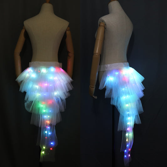 Moda baile LED tutu falda hasta neón fantasía arco iris Mini tutu fancy traje adulto falda de luz TFS corset tutador falda