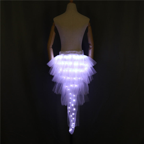 أزياء رقص الأزياء LED توتو تنورة فوق نيون قوس قزح فاخر صغير توتو زيّ خفيف للبالغين تنورة TFS كورسيت توتو Skirrand