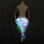 Laden Sie das Bild in den Galerie-Viewer.Mode-Tanz-LED-Tütü Rock Neon Fancy Rainbow Mini Tutu Fancy Kostüm Adult light Rock TFS-Korsett Tutu Skirtr

