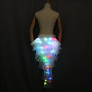 Mode-Tanz-LED-Tütü Rock Neon Fancy Rainbow Mini Tutu Fancy Kostüm Adult light Rock TFS-Korsett Tutu Skirtr