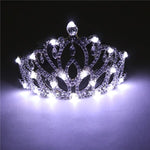 Carica l&#39;immagine nel visualizzatore di Gallery, Blinking Hair Band LED Crown Headband Flashing Luminous Headwear Forniture Rhestone Crown
