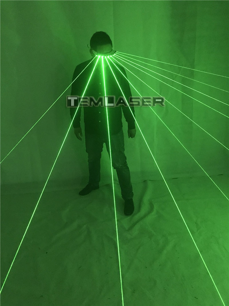 532nm Green Laser Occhiali Per Pub Club DJ Show Con Occhiali 10Pcs Green LED Occhiali da sole