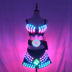 Charger l&#39;image dans la galerie, La fille sexy de jupe de lumière lumineuse menée polychrome a mené des costumes lumineux
