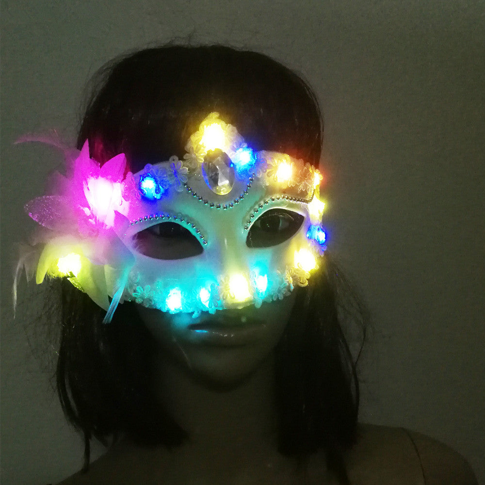 Donne Lady Light Up Mask Masquerade Carnival Venetian Ball Masks Flashing Party Wedding Halloween Christm