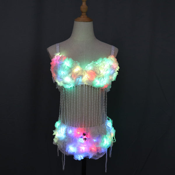 LED Light Luminous Bra Shorts Sexy Suit Women Costumes Growing Singer Stage  Performance Sex Dance Wear – temlaser