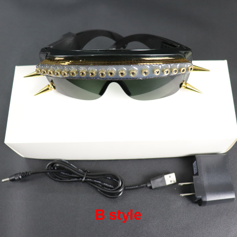 650nm Red Laser Glasses Party LED Gafas de sol 18pcs Laser Influx of People Stage Flashing Glass Gogo Show Supplies