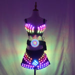 Cargar imagen en el visor de la galería, Falda de fiesta de luz luminosa a todo color Led Sexy Girl Led Light Up Disfraces
