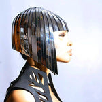 Load image into Gallery viewer, Future Space Female Wig Headgear Soldier&#39;s Cool Reflective Wig Bar GOGO Dance Wear Wavehead Mirror Wig Customize Colors
