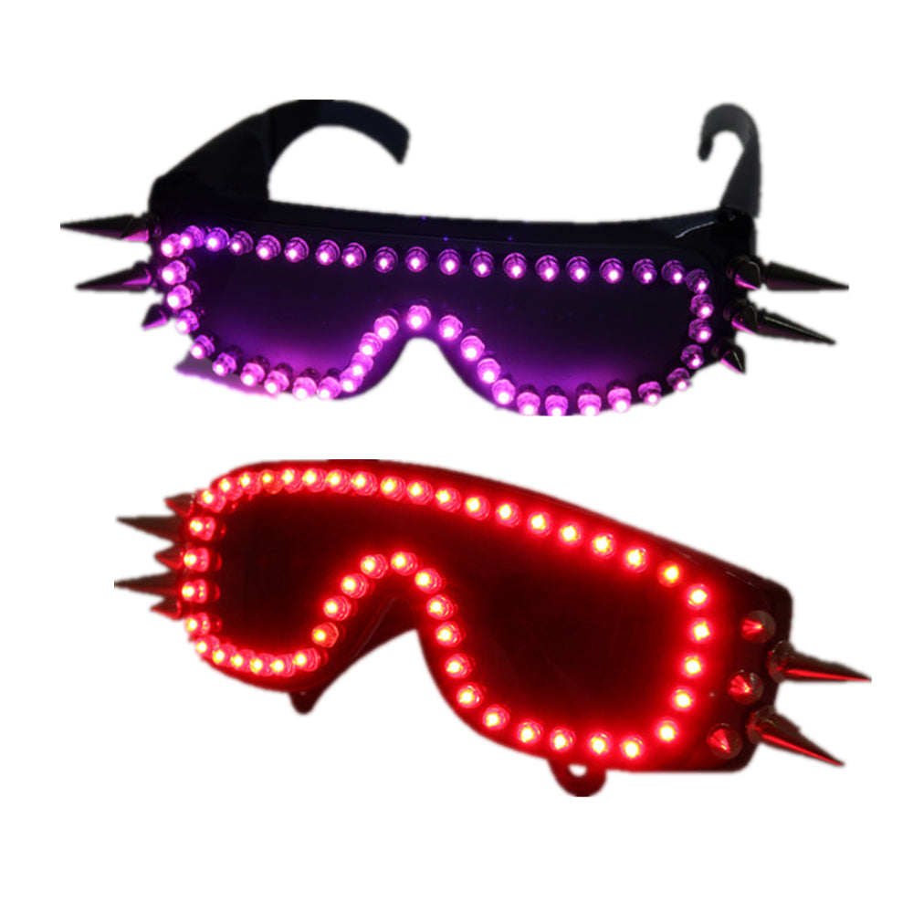 6 Color Burst Flashing LED Glühgläser LED Brillen Niet Punk Gläser Lasergläser für Weihnachtsfeier