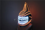 Laden Sie das Bild in den Galerie-Viewer.RGB LED Helm Monster Luminous Hat Tanzkleidung DJ Helm für Performances LED Robot Performance Party Show

