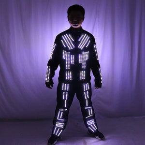 LED لون واحد Tron LED روبوت البدلة LED ملابس الرقص مضيئة زي