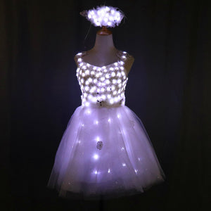 العروس تضيء الملابس المضيئة LED زي الباليه توتو فساتين LED للرقص التنانير حفل زفاف