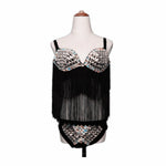 Carica l&#39;immagine nel visualizzatore di Gallery, Nightclub Pole Dance Abbigliamento Bikini Rhinestone Specchio Costume Shiny Lens Bra Pant Sexy GOGO Danza Rave Abbigliamento Saldi Abito Da palcoscenico
