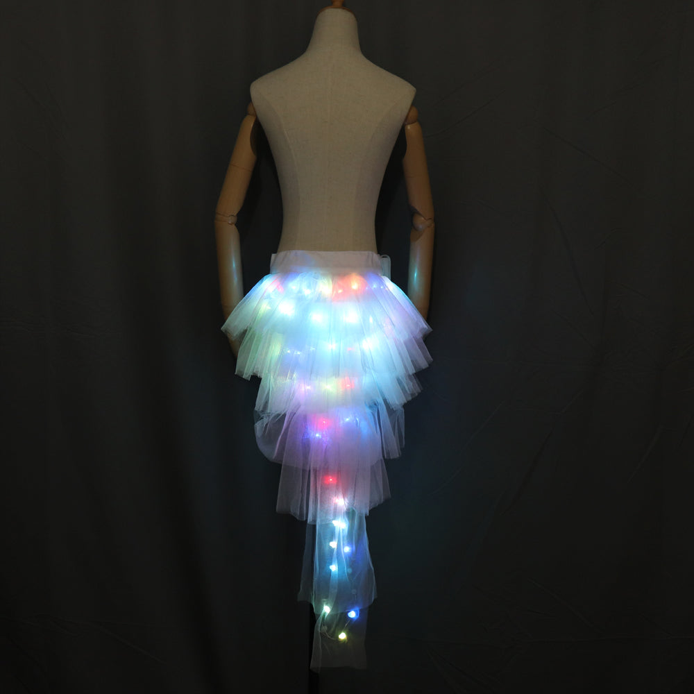 Mode-Tanz-LED-Tütü Rock Neon Fancy Rainbow Mini Tutu Fancy Kostüm Adult light Rock TFS-Korsett Tutu Skirtr