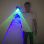 Load image into Gallery viewer, Blue Green Handheld Laser Cannon Rotating Gloves  LED Gyro Palm Light DJ Dancing Club Pub Party Laser Show
