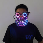 Carica l&#39;immagine nel visualizzatore di Gallery, Full Color LED Lighting Steampunk Glasses Gas Masks Goggles Cosplay Bar Props Gothic Anti-Fog Haze Men and Women Mask
