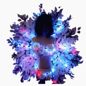Bunter Rückenrahmen Hintergrundplatte Sexy Kostüme Frauen LED Leuchtende BH Shorts Sexy Anzug