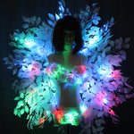 Load image into Gallery viewer, Colorful Back Frame Background Plate Sexy Costumes Women LED Luminous Bra Shorts Sexy Suit
