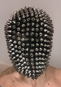 Nightclub Rivet Headgear Black Rhinestone Mask GoGo Dance Wear Party Dress Bar Ds Performance Hair