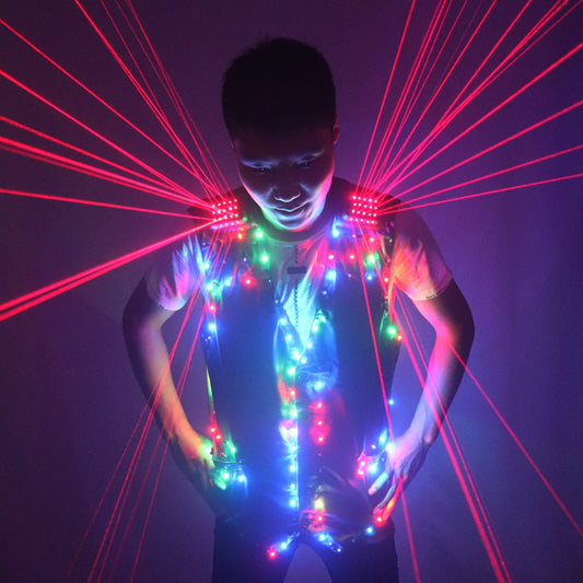 Mode Gilet Laser Rouge Laserman LED Gilet Costumes Vêtements Costumes de Scène Pour Danseur Chanteur Pour les Artistes de Discothèque