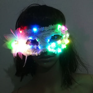 LED Glowing Ghost Mask LED Flashing Light Mask for Halloween Scary Cosplay Masque lumineux de la mascarade