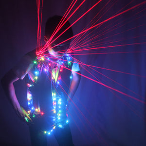 Fashion Red Laser Waistcoat Laserman LED Vest Suits Clothes Stage Costumes for Singer Dancer for Nightclub Performers