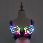 Laden Sie das Bild in den Galerie-Viewer.Full Color Pixel LED Bra DJ Club Luminous Underwear Led Costume Party Dress Dancing Belly Dance Wear Fancy Party Dress
