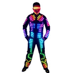 Laden Sie das Bild in den Galerie-Viewer.Vollfarbiger LED-Roboteranzug Bühnentanzkostüm Tron RGB Lighted Luminous Outfit Jackenmantel
