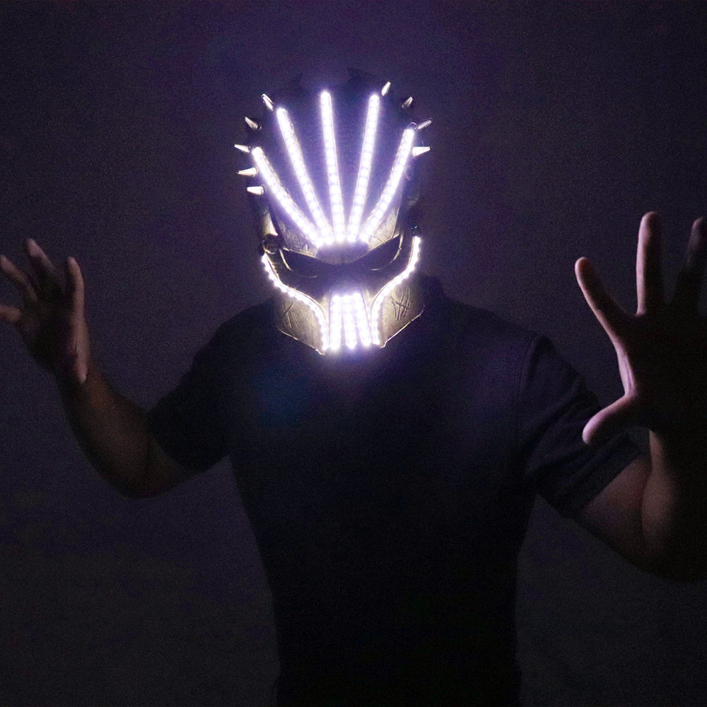 Máscara de fantasmas de Halloween luminosa LED Ilumina el escenario Escenario Headwear Láser verde Gafas LED Máscaras de disfraces