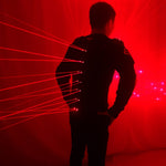 تحميل الصورة في عارض المعرض ،الملابس الحمراء صدرية الليزر LED ، بدلة روبوت ليزر ازياء رجل الليزر لأداء ملهى ليلي

