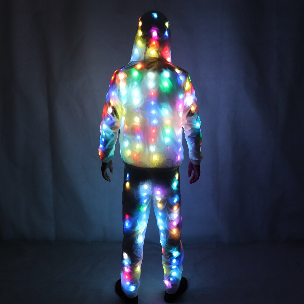 Abito da coppia luminoso a LED Unisex Giacca luminosa a LED Costume di Halloween Festa di Halloween Cospaly