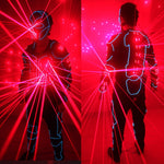 Laden Sie das Bild in den Galerie-Viewer.Laserroboteranzüge, rote Laserweste LED-Kleidung, EL Wire Glowing Suit American Talent Show
