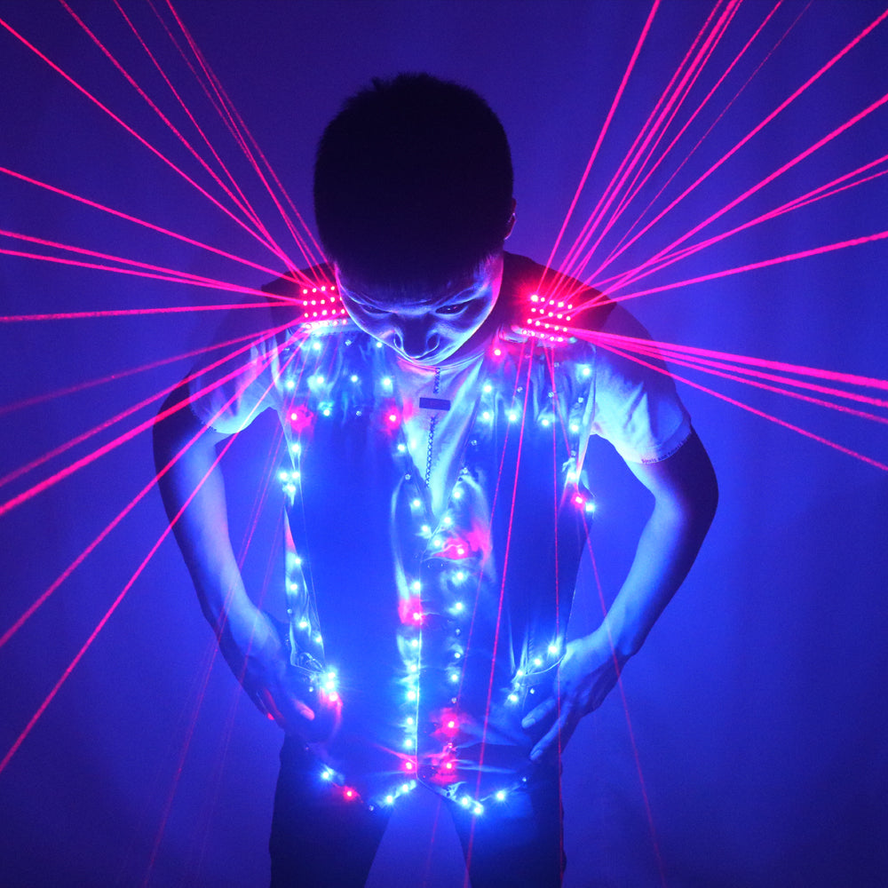 Chaleco láser rojo de moda Laserman LED Trajes de chaleco Ropa Trajes de escenario para cantante Bailarina para artistas de clubes nocturnos