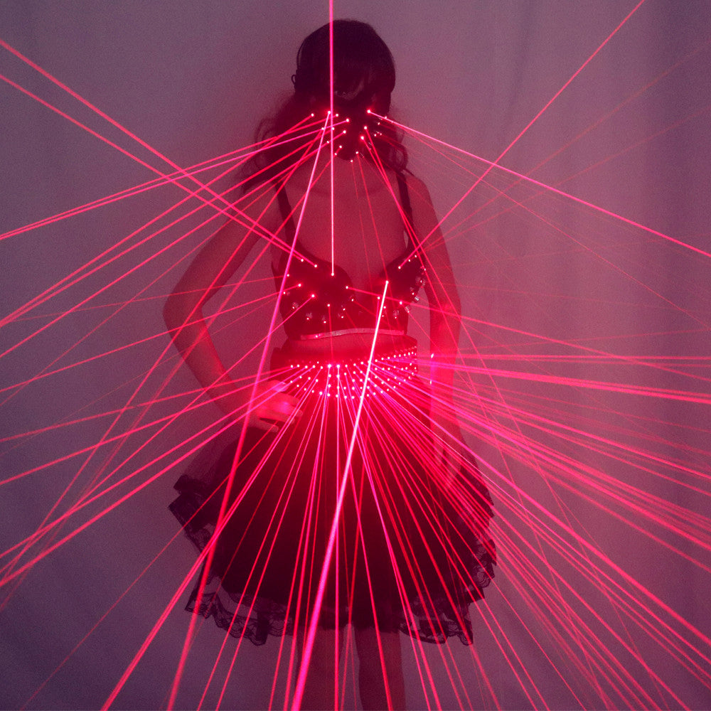 Lady Abbigliamento Laser Reggiseno e cintura Laser Laser rosso per night club Led da donna luminoso Vestito laser Show