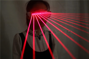 650nm Red Laser Glasses Party LED Gafas de sol 18pcs Laser Influx of People Stage Flashing Glass Gogo Show Supplies