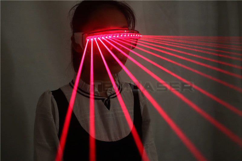 650nm Lunettes Laser Rouge 18 pcs Afflux Laser de Personnes Scène Nécessaire Gants Clignotants LED Toile Gilet Costume de Performance En Plein Air