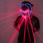 Cargar imagen en el visor de la galería, Máscara láser roja Máscara luminosa luminosa Laserman Máscara facial Espectáculo láser Máscaras de Halloween
