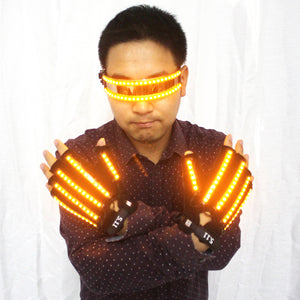 LED Glow Gloves Rave Luce Lampeggiante Dito Illuminazione Alone Mittens Magic Nero Luminous Gloves Party Forniture Halloween