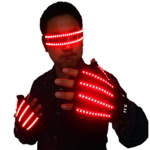 LED Glow Gloves Rave Light Flashing Finger Lighting Glow Mittens Magic Black Luminous Gloves Party Supplies Halloween