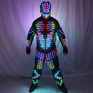 Digitale LED-Leuchtende Rüstung Leichte Jacke Leuchtenden Kostüme Anzug-Bar-Party-Kostüm