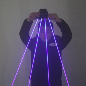 2 En 1 Multi-línea de Láser Azul Guantes con 4pcs Láser ,la Etapa de Guantes para el LED Luminoso Espectáculo de Láser